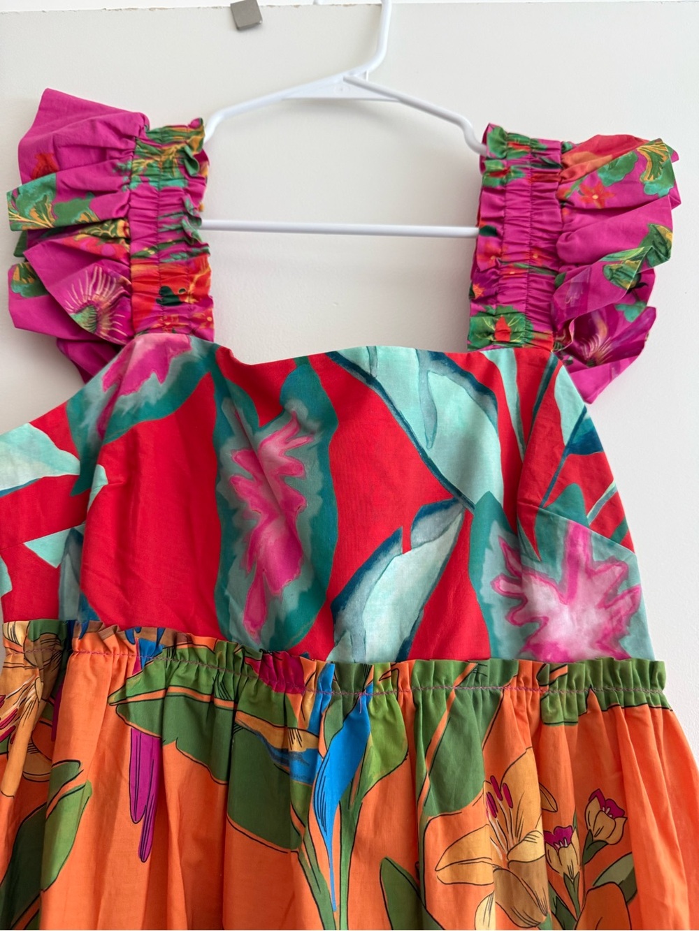 FARM Rio Multicolor Floral Tiered Sundress (Pink, Red, Orange, Green) - Picture 2 of 3
